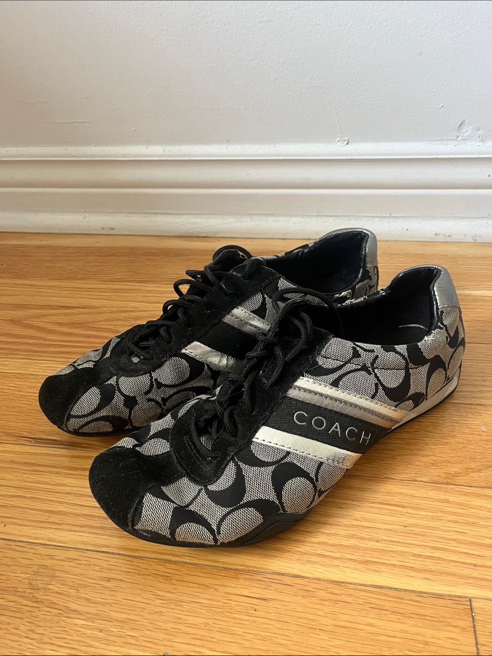 Coach Black & Silver Signature Logo Sneakers